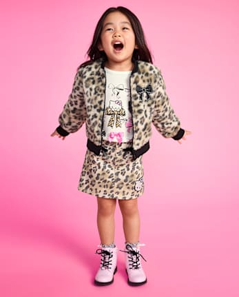 Toddler Girls Hello Kitty® Embroidered Leopard Skort