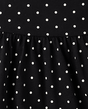 Robe à pois à volants pour bébés et petites filles - BLACK