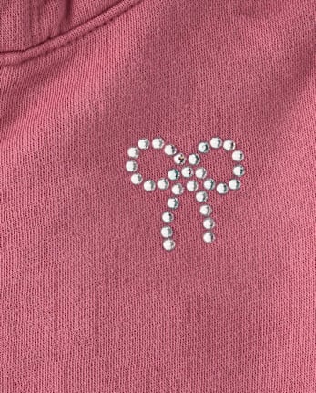 Girls Embellished Premium Fleece Zip Up Hoodie