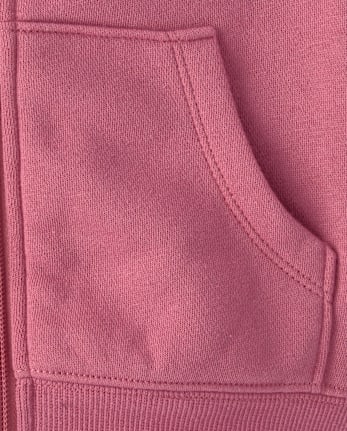 Girls Embellished Premium Fleece Zip Up Hoodie