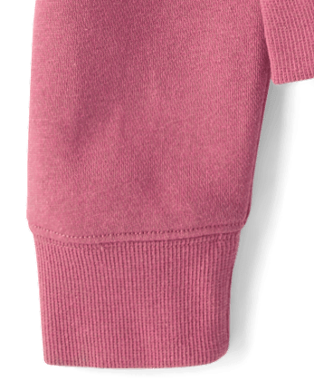 Sweat à capuche court zippé en polaire premium orné pour filles - VINTAGE ROSE CL