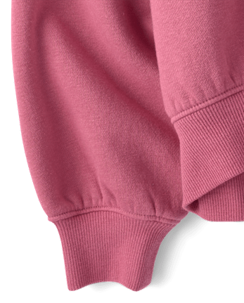 Sweat-shirt court en polaire premium orné pour filles - VINTAGE ROSE CL