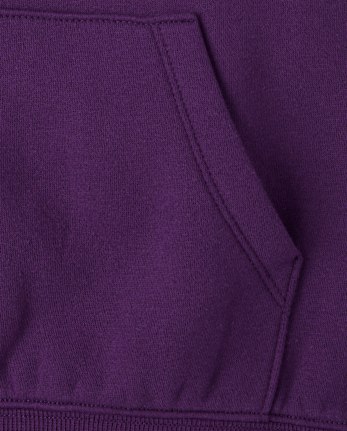 Girls Puff Print Lace Stripe Premium Fleece Hoodie - IRIS INK CL