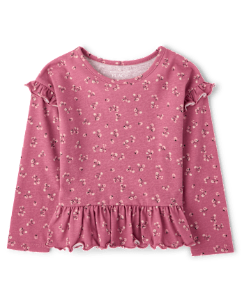 Toddler Girls Print Peplum Top