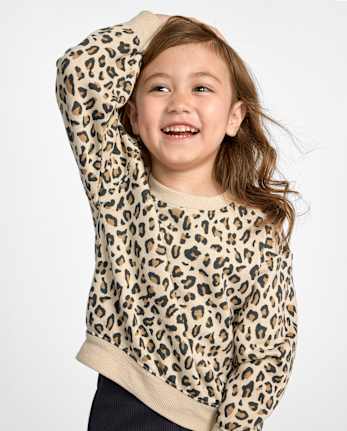 Sweat-shirt en polaire premium imprimé pour petites filles