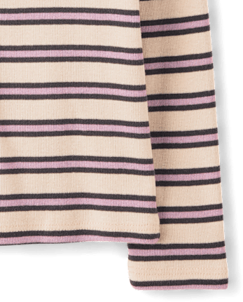 Toddler Girls Striped Ribbed Top - FUDGE