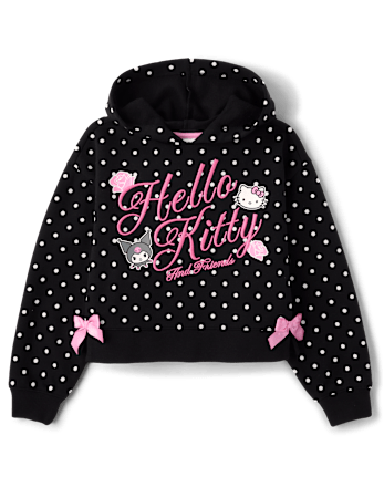 Girls Hello Kitty® And Friends Embellished Premium Fleece Hoodie - BLACK