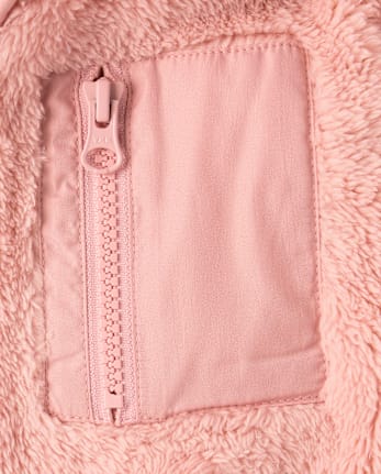 Toddler Girls Heavyweight Sherpa Zip Up Hoodie