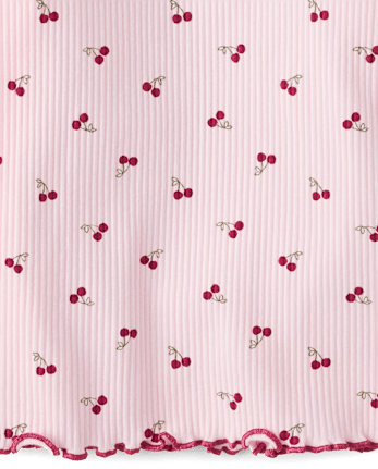 Toddler Girls Cherry Ribbed Tee