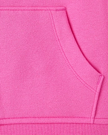 Girls Varsity Stripe Premium Fleece Zip Up Hoodie Top