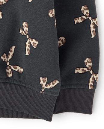 Sweat à capuche zippé en polaire premium imprimée pour petites filles