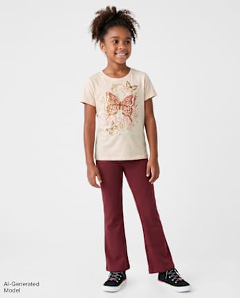 Leggings évasés repliables pour filles - BITTERSWEET