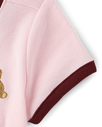 Girls Embroidered Icon Graphic Ringer Baby Tee