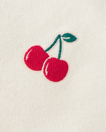 Girls Embroidered Icon Graphic Ringer Baby Tee