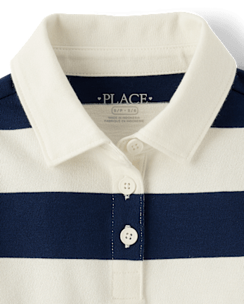 Girls Striped Rugby Polo