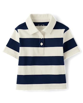Girls Striped Rugby Polo