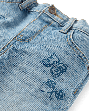 Baby And Toddler Boys Racecar Doodle 90s Loose Jeans