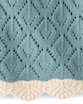 Girls Scalloped Pointelle Sweater