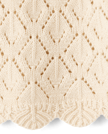 Girls Scalloped Pointelle Sweater