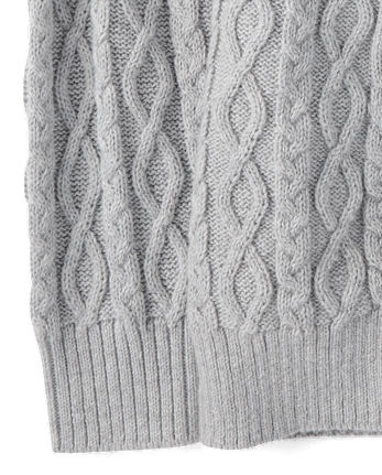 Girls Laced Bow Cable Knit Cardigan - H/T MIST