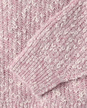 Girls Marled Shaker Stitch Cable Knit Sweater