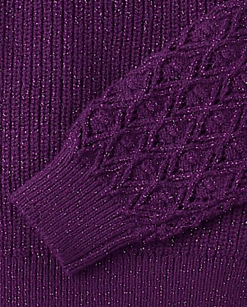 Girls Shimmer Stitched Raglan Sweater