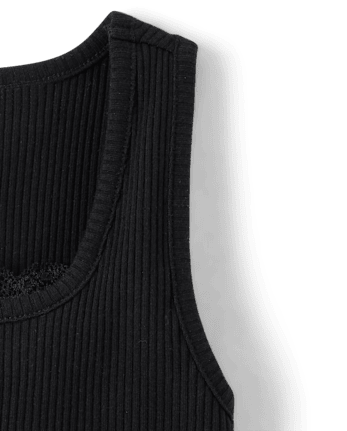 Girls Lace Ribbed Tank Top