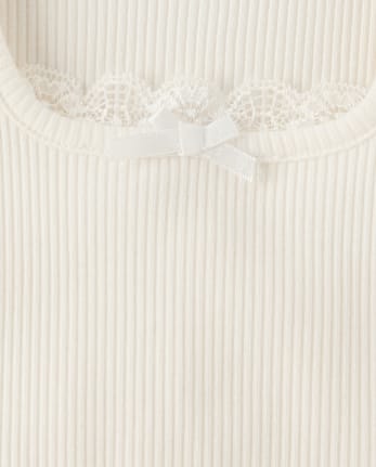 Girls Lace Ribbed Tank Top