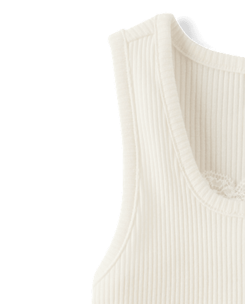 Girls Lace Ribbed Tank Top