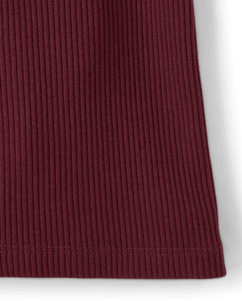 Girls V-Neck Ribbed Cinched Top