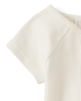 Girls V-Neck Ribbed Cinched Top
