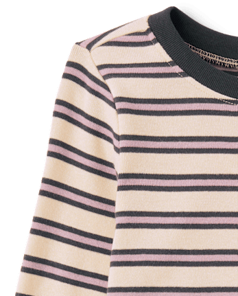 Girls Striped Embellished Top - MOTOROIL