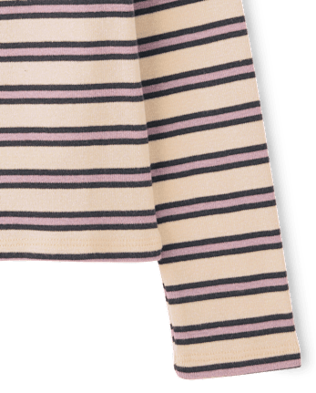 Girls Striped Embellished Top - MOTOROIL