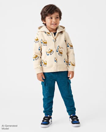 Pantalon de jogging cargo en polaire pour bébés et petits garçons - INK