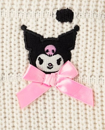 Girls Kuromi Embroidered Bobble Sweater