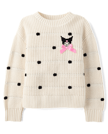 Girls Kuromi Embroidered Bobble Sweater