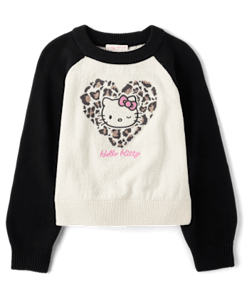 Girls Hello Kitty® Embroidered Colorblock Sweater