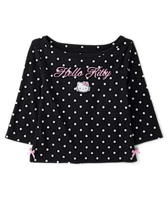 Haut à manches coudes Hello Kitty® à pois et imprimé bouffant pour filles