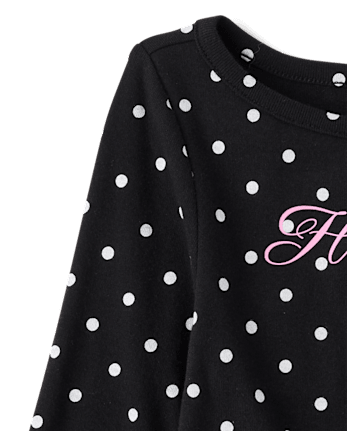 Haut à manches coudes Hello Kitty® à pois et imprimé bouffant pour filles