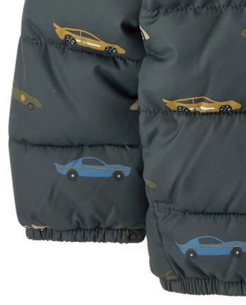 Toddler Boys Print Hooded Puffer Jacket