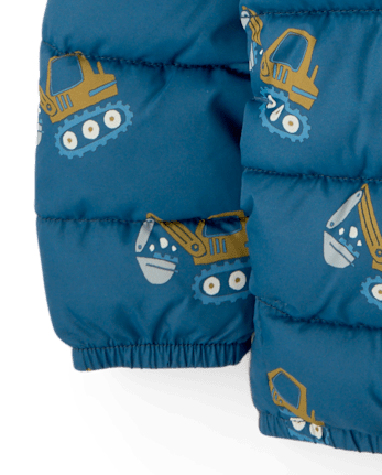 Toddler Boys Print Hooded Puffer Jacket