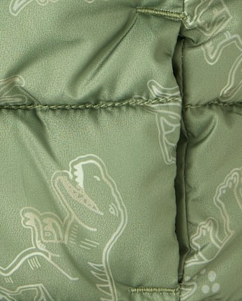 Toddler Boys Print Hooded Puffer Jacket