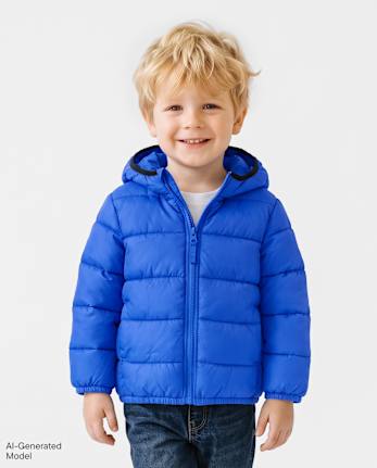 Toddler Boys Hooded Puffer Jacket - ICE COBALT CL