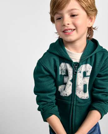 Baby And Toddler Boys Varsity Premium Fleece Zip Up Hoodie