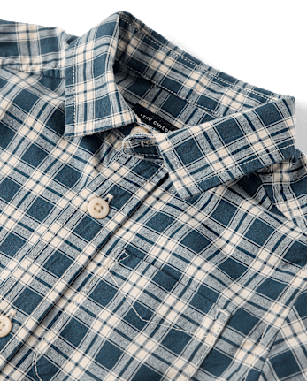 Baby And Toddler Boys Plaid Poplin Button Up Shirt