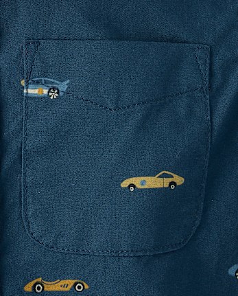 Baby And Toddler Boys Racecar Poplin Button Up Shirt