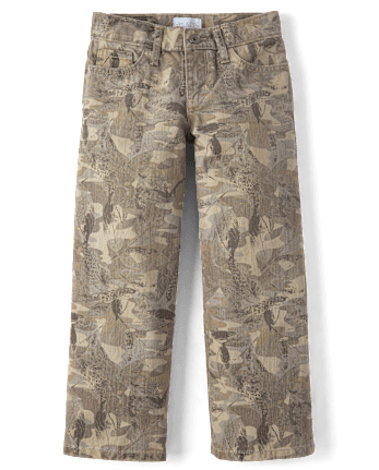 Girls Camo Baggy Jeans