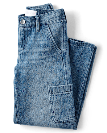 Girls Pull On Baggy Cargo Jeans