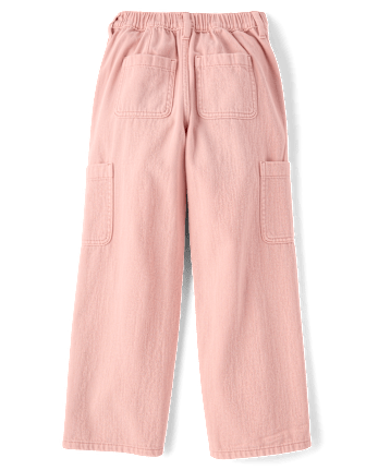 Girls Garment Dyed Baggy Cargo Jeans