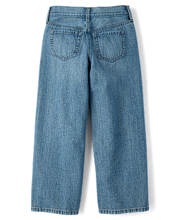 Girls Side Stripe Baggy Jeans